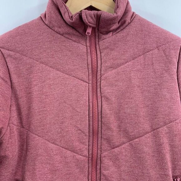 Three Dots Women's Quilted Step Hem Knit Jacket in Heather Tibetan Red Size XS - Picture 4 of 10